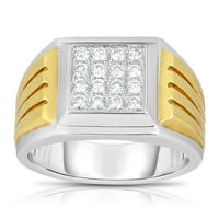 Inel pentru bărbați ct TW Diamonds 14k aur bicolor