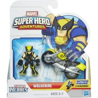 Playskool Heroes Marvel Super Hero Adventures Wolverine figura cu vehicul de curse cu gheare