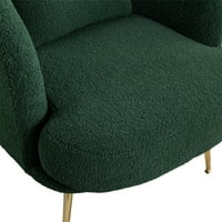 Scaun cu accent tapițat aukfa W pernă lombară pentru sufragerie, Scaun citit canapea unică, Verde