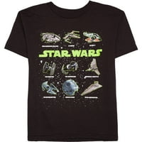 Tricou Grafic Cu Mânecă Scurtă Starship Glow Pentru Băieți