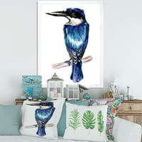 Designart 'Style Blue Kingfisher Bird' Imprimare Tradițională De Artă Încadrată