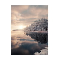Christian Lindsten 'Gheață Încet Preluarea Lac' Panza Arta