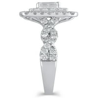 1-Carat T. W. Brilliance bijuterii Fine Smarald tăiat diamant inel de logodna din Aur Alb 10kt, Dimensiune 7