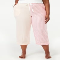 Pantaloni de pijama Decupați țesuți Joyspun pentru femei, Dimensiuni S până la 3X