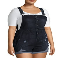 Fără Limite Juniors ' Plus Size Distrus Denim Shortall