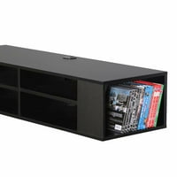 Plutitoare divertisment stocare raft Negru montat pe perete plutitoare TV Stand Media Audio Video