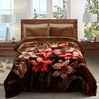 Iarna Wram pluș Fleece coreeană Mexican pătură pentru pat florale animale imprimate grele gros 10lbs Ply Regele 86x92