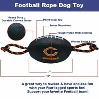 Animale de companie primul NFL Chicago Bears jucărie de fotbal pentru câini de companie puternică, durabilă, masticabilă, cu scârțâit