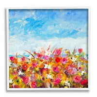 Stupell Industries câmp de flori îndrăzneț înflorit de vară sub cerul înnorat, 24, Design de Jill Martin