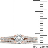 Carat T. W. diamant Split Gamba clasic 14kt a crescut de aur inel de logodna Set
