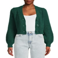 Dragoste tendință New York femei Chenille Crop Cardigan