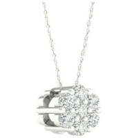 Imperial 1 3CT TDW diamant compozit 10k aur alb floare izbucni colier