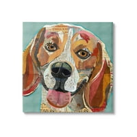 Stupell Industries colaj câine de câine diverse efemere Galerie de artă grafică învelită pe pânză artă de perete imprimată, Design