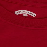 Timp De Vacanță Boys Exclusiv Crăciun Grafic Maneca Lunga Tricouri 2-Pack, Dimensiuni 4 - & Plus