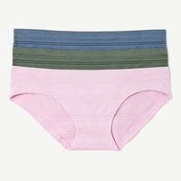 Joyspun Femei Fără sudură pur Stripe Hipster Chilotei, 3-Pack, Dimensiuni S la 3XL