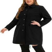 Chilipiruri unice femei Plus Size iarna Peacoat singur pieptul haina