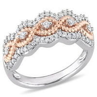 Carat T. W. diamant 10k alb în două tonuri și inel infinit din Aur Roz