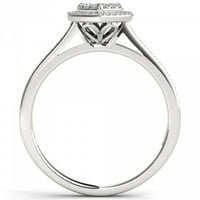 1 4CT TW diamant 10k aur alb în formă de inimă Cluster Halo inel de logodna