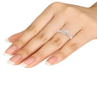 Carat T. W. Diamond Cluster 10kt inel de logodna din Aur Roz