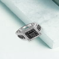 JewelersClub Sterling Silver Carat Negru & alb diamant inel pentru femei
