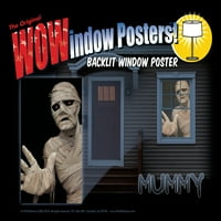 Wowindow postere singură mumie Halloween fereastră decorare 34.5x60 poster din plastic retroiluminat