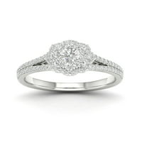 3 4CT TDW diamant 14k aur alb floare izbucni inel de logodna