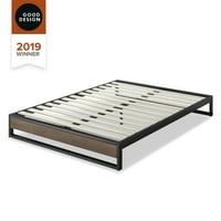 Zinus Good Design Câștigător Suzanne 10 pat cu platformă din bambus și Metal, plin