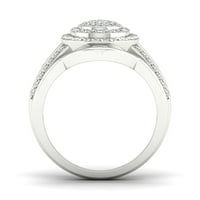 1 6CT TDW diamant 10k Aur Alb Halo inel de logodna