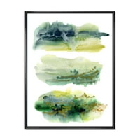 Designart 'Nori Abstracti De Culoare Verde Auriu I' Imprimare Modernă De Artă De Perete Din Pânză Încadrată