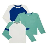 Tricouri Cu Mânecă Lungă Seven Oaks Boys Color Block, Pachet, Dimensiuni 4-16