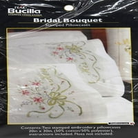 Bucilla Stampilat Cruce Stitch & Broderie Buchet De Mireasa Set Fata De Perna, Fiecare